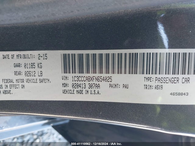 Chrysler 200 Limited 2015 1C3CCCABXFN654025 Image 9