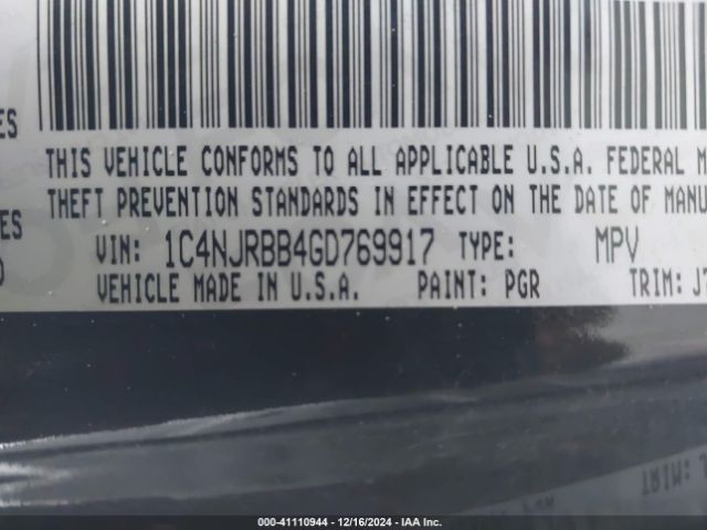 1C4NJRBB4GD769917 Jeep Patriot 75th Anniversary