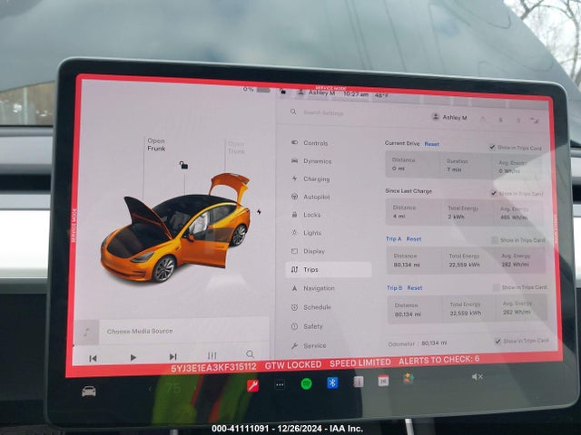 2019 TESLA MODEL 3 5YJ3E1EA3KF315112 Photo 6