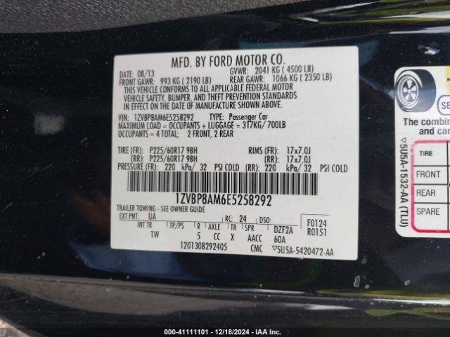 1ZVBP8AM6E5258292 Ford Mustang V6