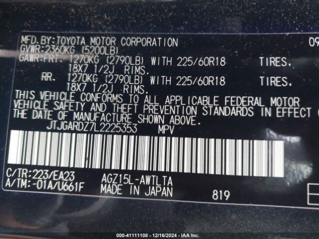JTJGARDZ7L2225353 Lexus NX 300