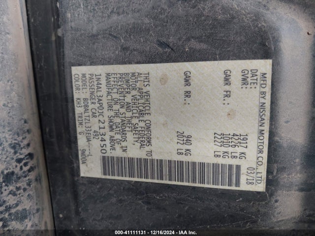 Nissan Altima 2018 1N4AL3AP0JC213450 Image 25