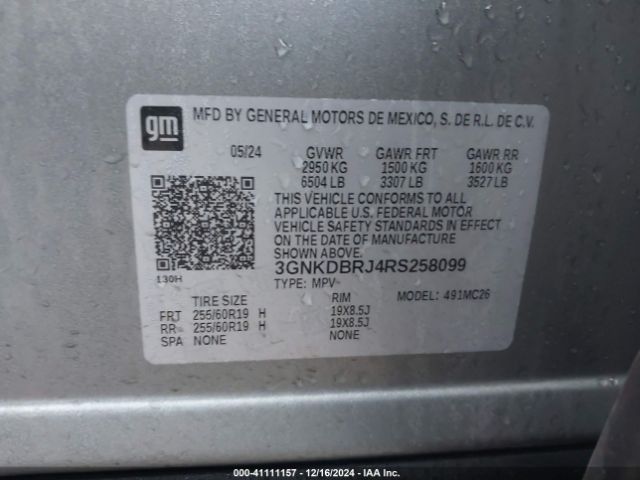 3GNKDBRJ4RS258099 Chevrolet Blazer Ev Eawd 2lt