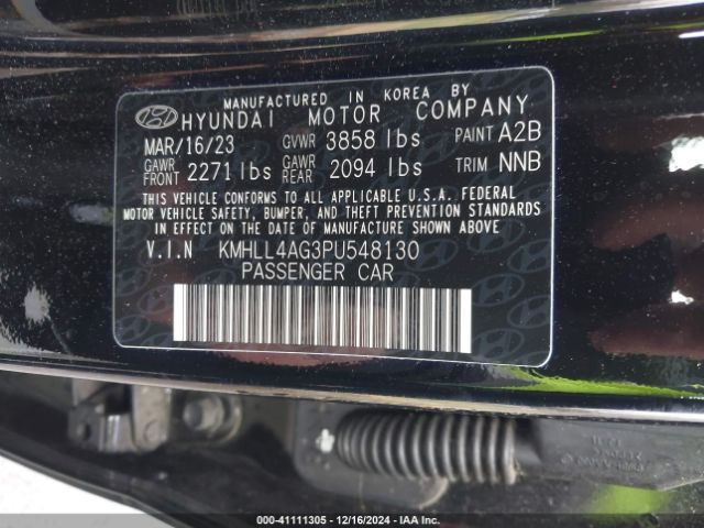 KMHLL4AG3PU548130 Hyundai ELANTRA SE