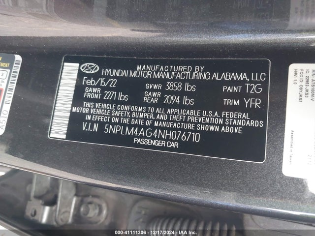 Hyundai ELANTRA SEL 2022 5NPLM4AG4NH076710 Image 9