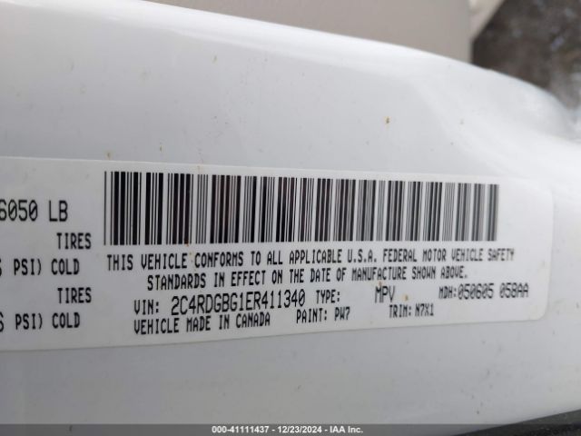 2C4RDGBG1ER411340 Dodge Grand Caravan Se 30th Anniversary