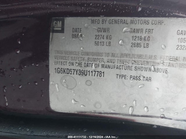 2009 CADILLAC DTS 1G6KD57Y39U117781 Photo 8