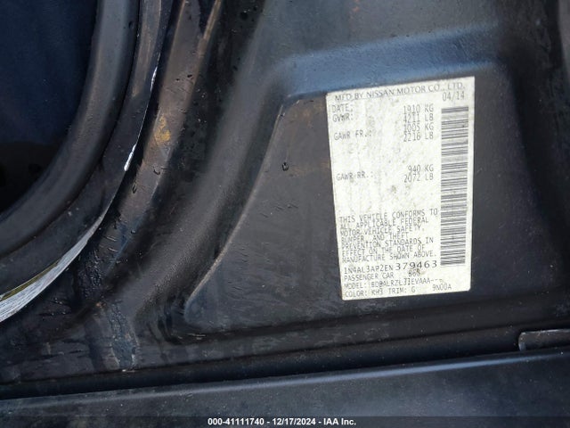 1N4AL3AP2EN379463 Nissan Altima 2.5/2.5 S/2.5 Sl/2.5 Sv
