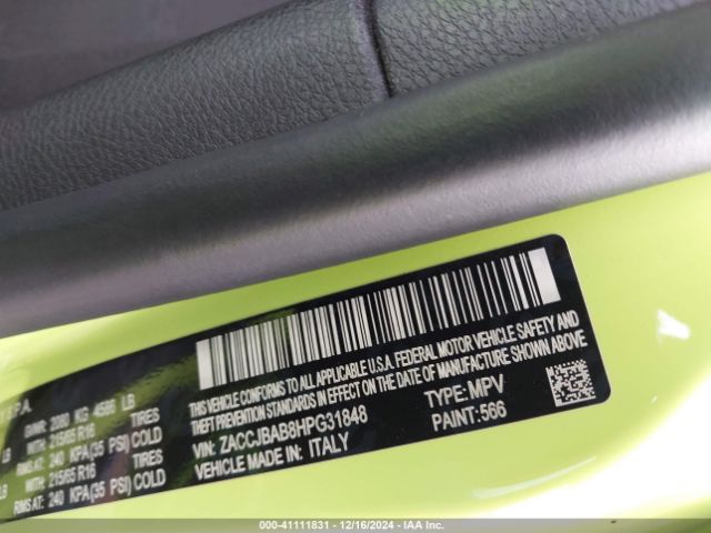 ZACCJBAB8HPG31848 Jeep Renegade Sport 4x4