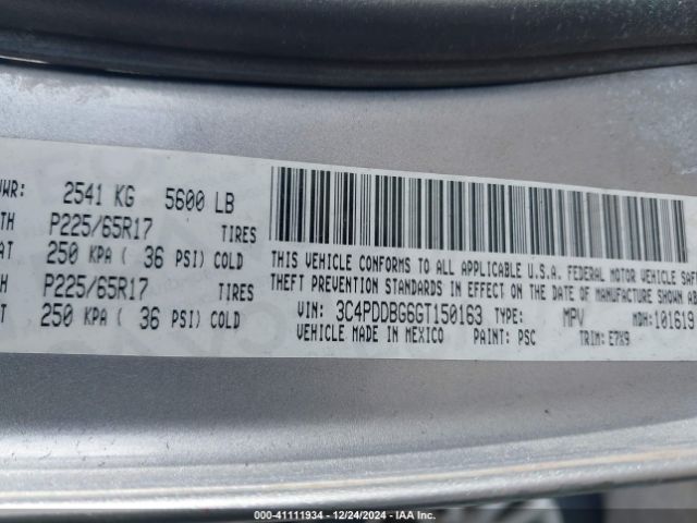 3C4PDDBG6GT150163 Dodge Journey Sxt
