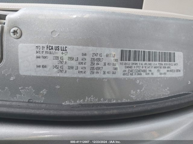 2017 CHRYSLER PACIFICA 2C4RC1CG3HR744903 Photo 8