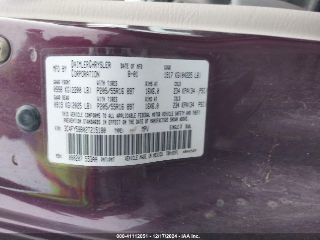 2002 CHRYSLER PT CRUISER 3C4FY58B02T215180 Photo 8