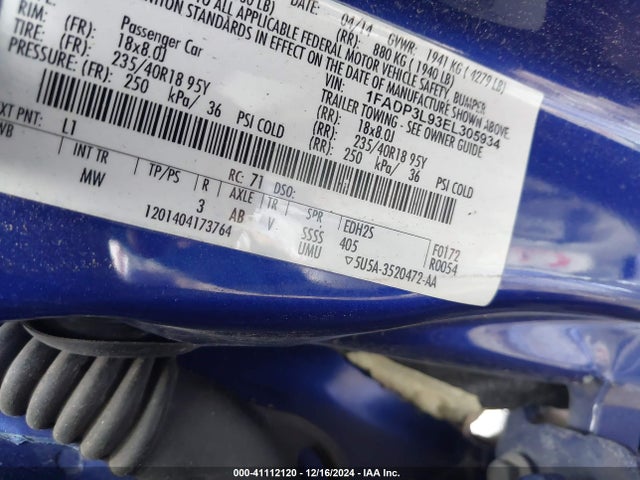 1FADP3L93EL305934 Ford FOCUS ST