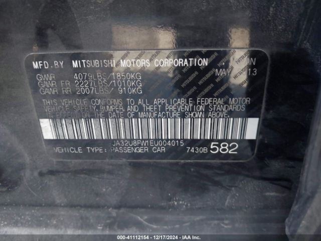 2014 MITSUBISHI LANCER JA32U8FW1EU004015 Photo 8