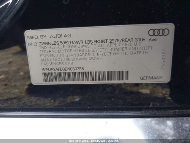 2013 AUDI A8 WAUA2AFD9DN030358 Photo 8