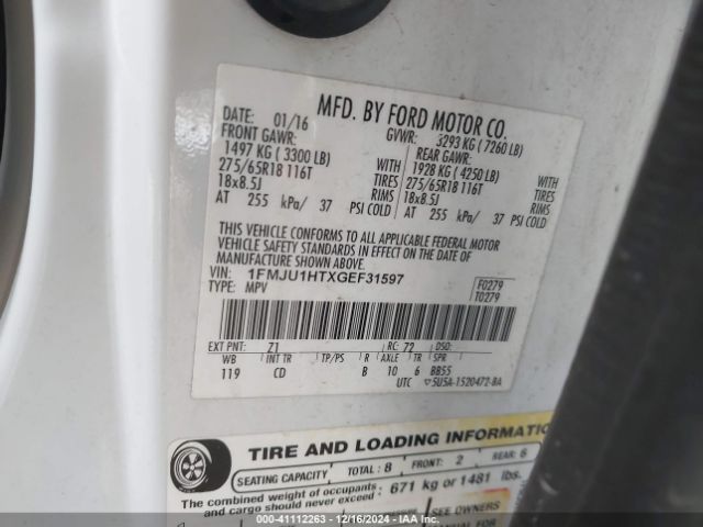 1FMJU1HTXGEF31597 Ford Expedition Xlt