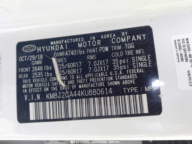 Hyundai TUCSON SE 2019 KM8J2CA44KU880614 Image 9