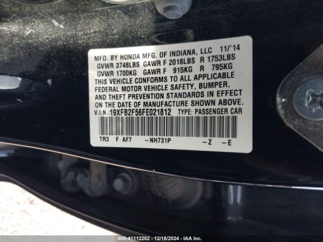 19XFB2F56FE021812 Honda Civic Lx