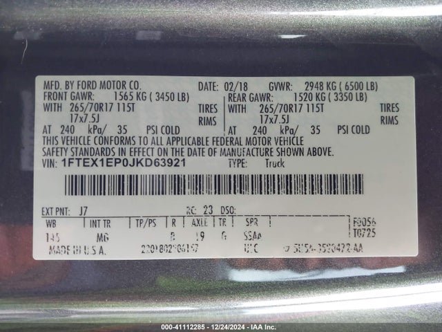 Ford F-150 Xlt 2018 1FTEX1EP0JKD63921 Image 9