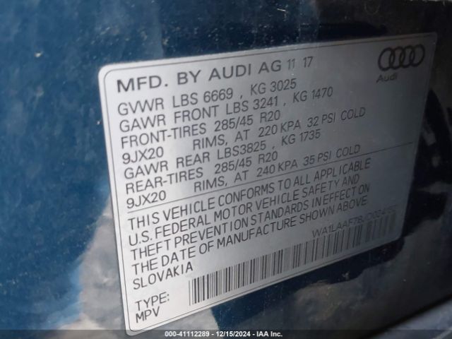 WA1LAAF78JD024152 Audi Q7 3.0t Premium