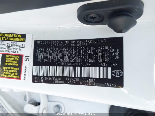 Toyota CAMRY LE 2023 4T1R11AK4PU173044 Image 9