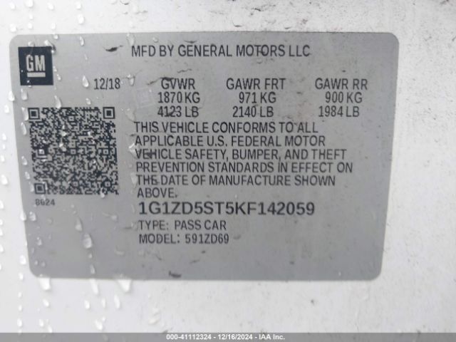 1G1ZD5ST5KF142059 Chevrolet MALIBU LT