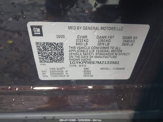 2021 CADILLAC XT6 1GYKPDRS7MZ133561 Photo 8