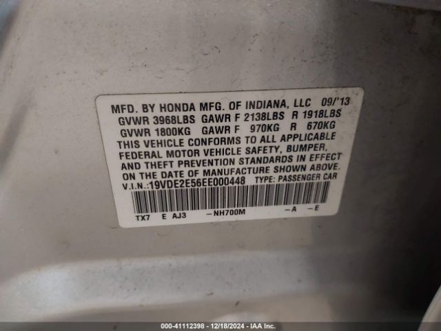19VDE2E56EE000448 Acura Ilx 2.4l