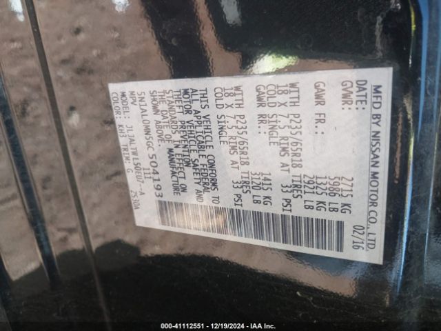 5N1AL0MN5GC504193 Infiniti QX60