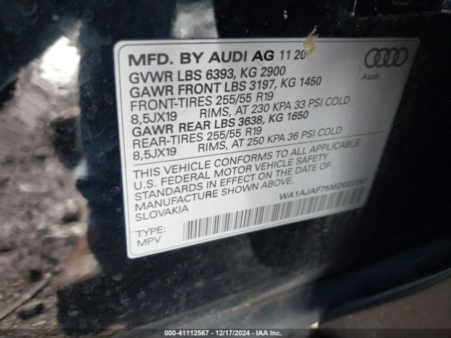 2021 AUDI Q7 WA1AJAF75MD022287 Photo 8
