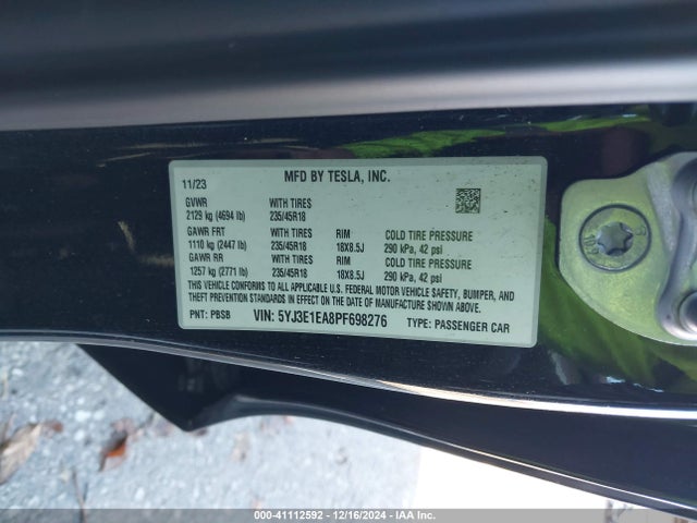 2023 TESLA MODEL 3 5YJ3E1EA8PF698276 Photo 8