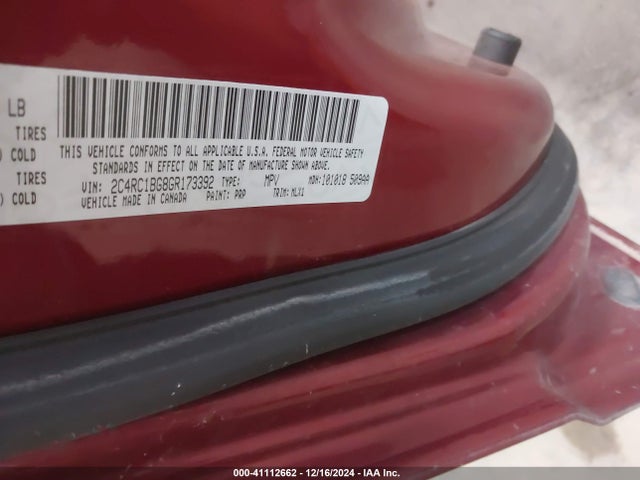 2C4RC1BG8GR173392 Chrysler Town & Country Touring