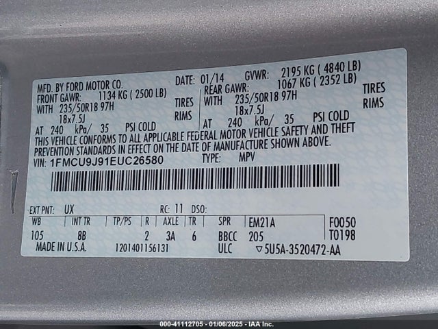 Ford Escape Titanium 2014 1FMCU9J91EUC26580 Image 9