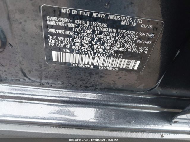 JF2GPAAC6G9252173 Subaru Crosstrek 2.0i