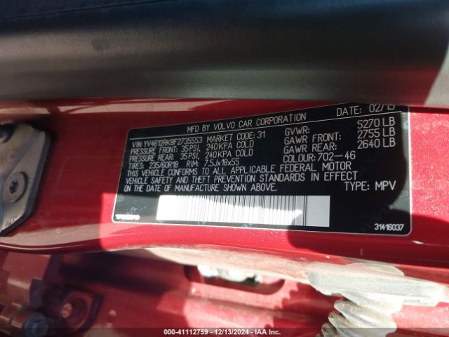 YV4612RK8F2735553 Volvo Xc60 T5/t5 Premier
