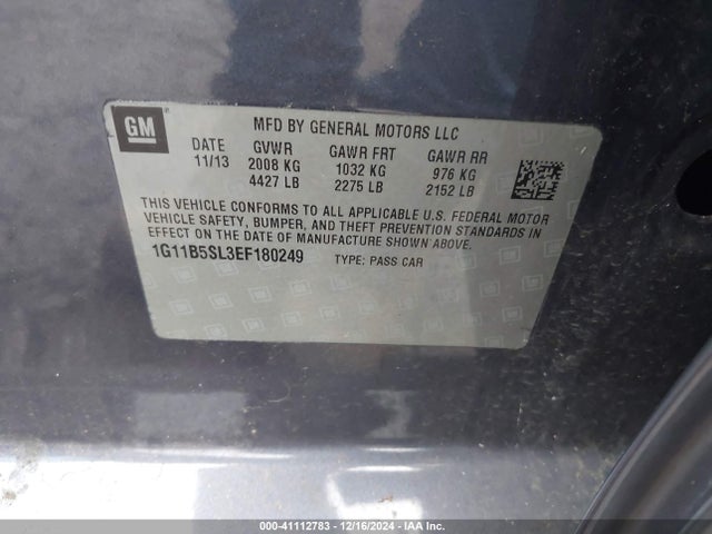 Chevrolet Malibu 1ls 2014 1G11B5SL3EF180249 Image 9