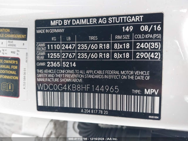 WDC0G4KB8HF144965 Mercedes-Benz Glc 300 4matic