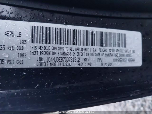 1C4NJDEB7GD781512 Jeep Compass Latitude