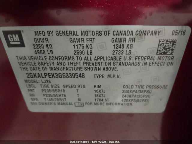 2GKALPEK3G6339548 GMC Terrain Slt