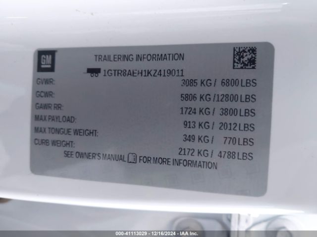 1GTR8AEH1KZ419011 GMC SIERRA 1500