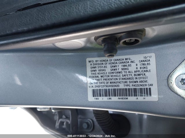 2HGFC2F56JH503420 Honda Civic Lx