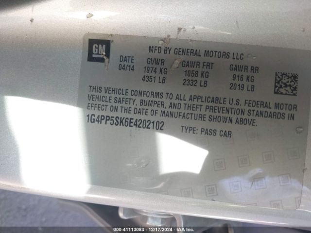 1G4PP5SK6E4202102 Buick Verano