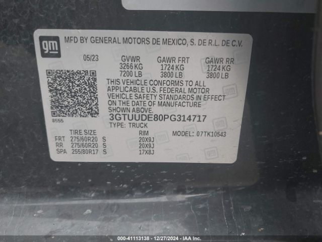 3GTUUDE80PG314717 GMC Sierra 1500 4wd  Short Box Slt