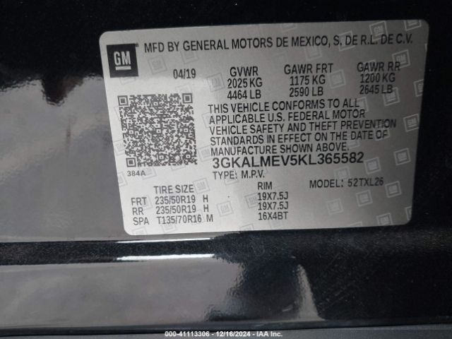 3GKALMEV5KL365582 GMC Terrain Sle