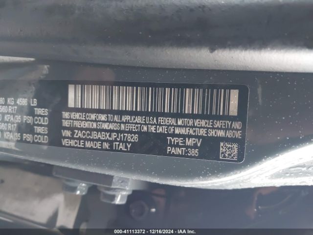 ZACCJBABXJPJ17826 Jeep Renegade Sport 4x4