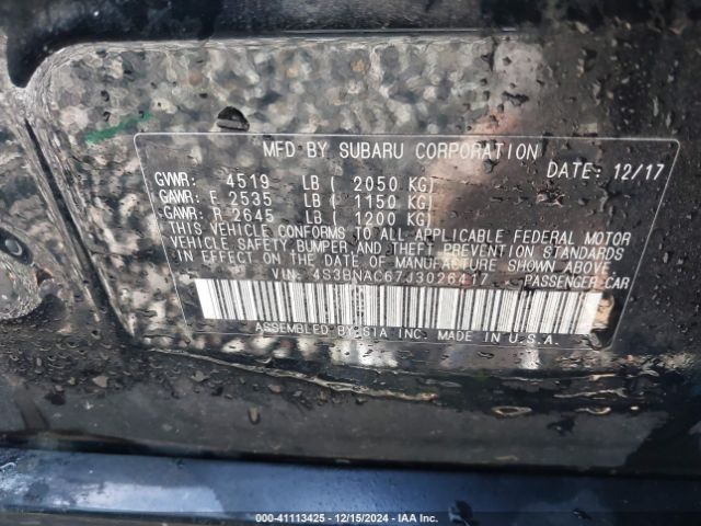4S3BNAC67J3026417 Subaru Legacy 2.5i Premium