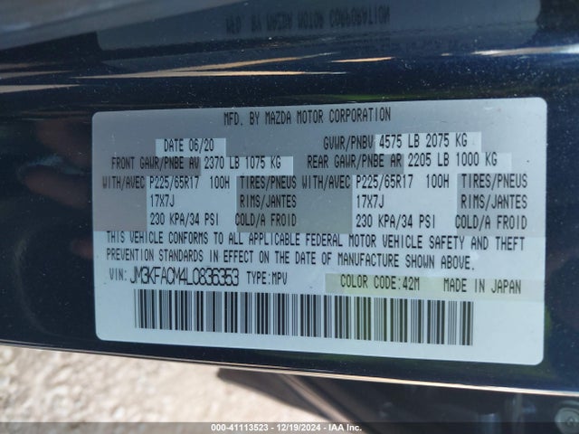 Mazda Cx-5 Touring 2020 JM3KFACM4L0836353 Image 9