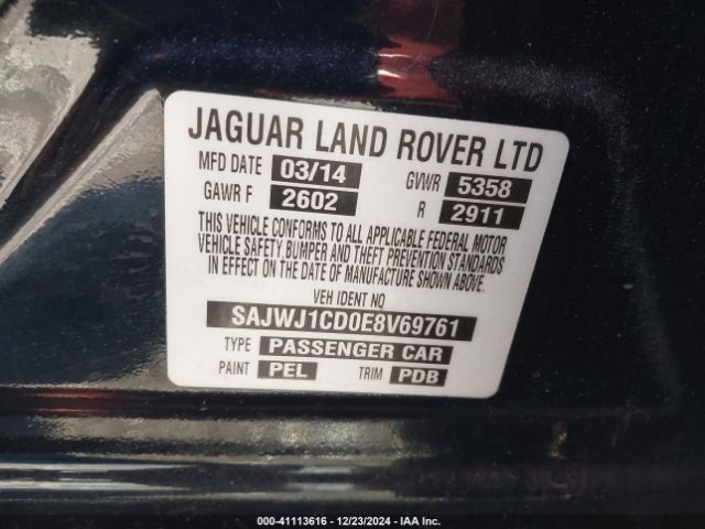 2014 JAGUAR XJ SAJWJ1CD0E8V69761 Photo 8