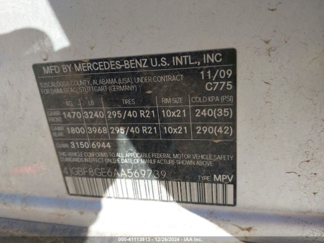 2010 MERCEDES-BENZ GL 550 4JGBF8GE6AA569739 Photo 8