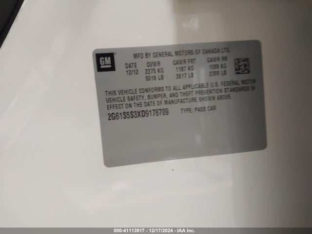 2013 CADILLAC XTS 2G61S5S3XD9178709 Photo 8